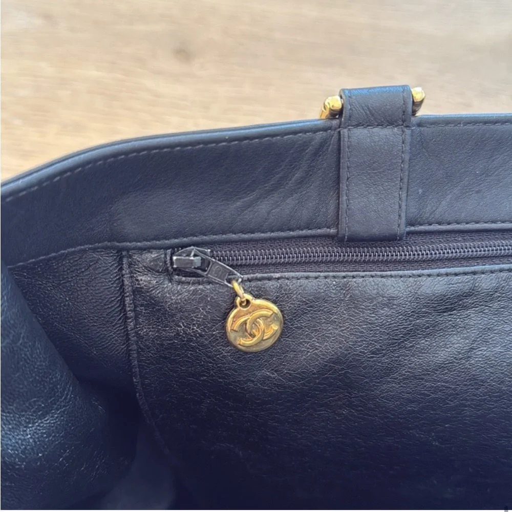 Chanel Black Leather Tote Bag - Picture 9 of 13